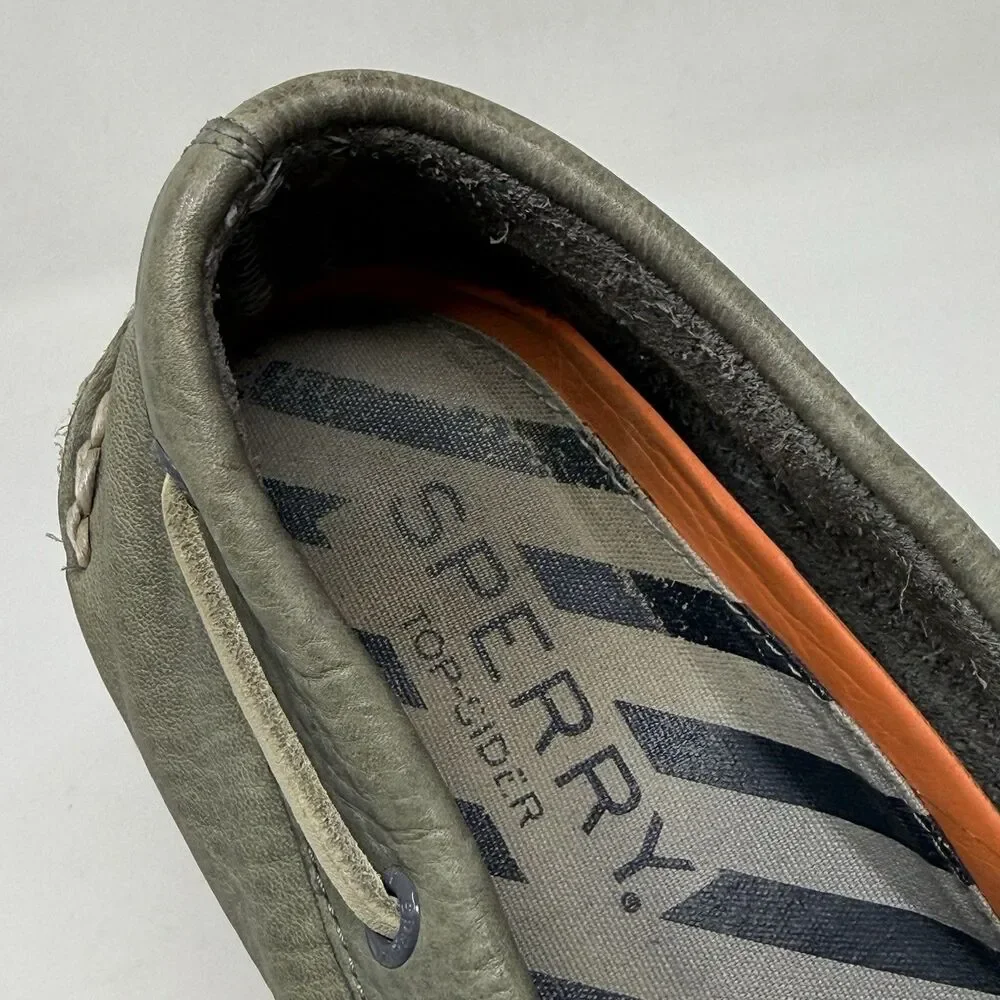 Sperry Top Sider Daytona Boat Shoes Mens 9.5 M Green Leather 2 Eye Preppy